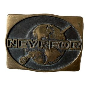 Neyrfor Vintage Solid Brass Belt Buckle by Anacortes Brass works